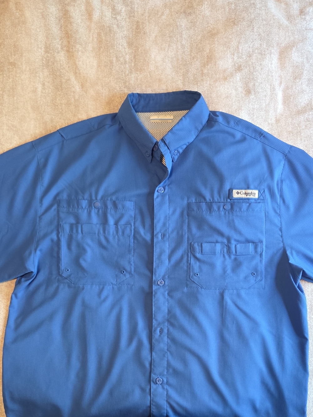 Columbia Short-Sleeve Button-Down Shirt - Royal Blue